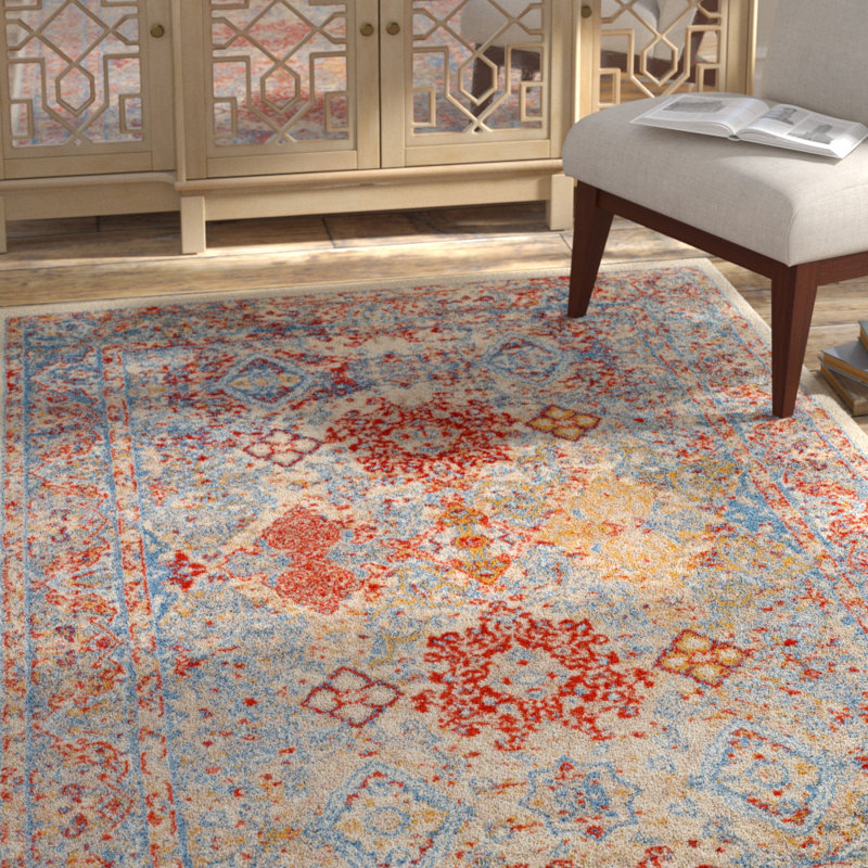 Bungalow Rose Penton Oriental Red/Blue Area Rug & Reviews Wayfair